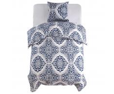 vidaXL Funda nórdica 2 piezas clásica 140x220/60x70 cm azul marino