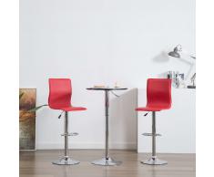 vidaXL Sillas de bar 2 unidades cuero sintético rojo