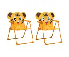 vidaXL Sillas de jardín para niños 2 unidades tela amarillo