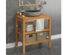 vidaXL Mueble de lavabo tocador madera teca maciza 74x45x75 cm
