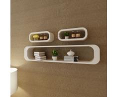 vidaXL Estantes de cubo de pared flotante MDF blanco 3 unidades