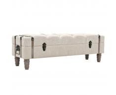 vidaXL Banco de almacenamiento madera maciza y acero 111x34x37 cm