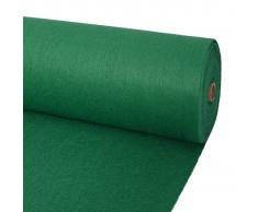 vidaXL Alfombra para eventos lisa verde 1,6x12 m