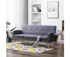 vidaXL Sofá de 3 plazas de tela gris claro