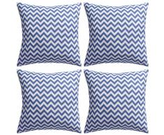 vidaXL Cojines para exterior estampado zigzag 45x45 cm marino 4 uds.