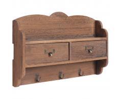 vidaXL Perchero de pared de madera marrón 50x10x34 cm