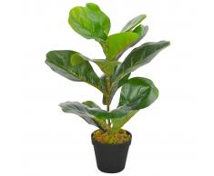 vidaXL Planta artificial ficus con macetero 45 cm verde