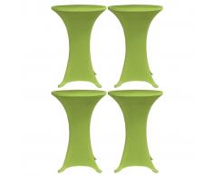 vidaXL Funda elástica para mesa 4 unidades 70 cm verde
