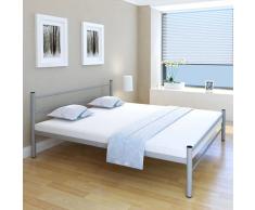 vidaXL Estructura de cama de metal gris 180x200 cm