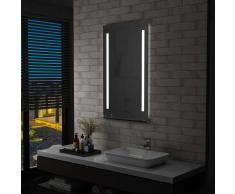 vidaXL Espejo de pared de baño con LED y estante 60x100 cm