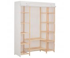 vidaXL Armario de tela blanco 135x40x170 cm