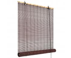 vidaXL Persiana enrollable de bambú marrón oscuro 140x220 cm