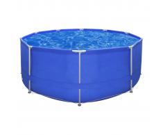 vidaXL Piscina Redonda Con Marco de Acero Sobre el Suelo 367 x 122 cm