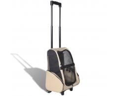 vidaXL Carrito trolley plegable multiusos para mascotas beige