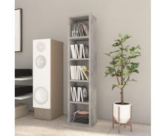 vidaXL Estantería de CDs hormigón aglomerado gris 21x16x93,5cm