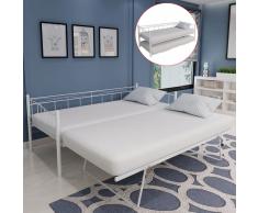 vidaXL Estructura de cama de acero blanca 180x200/90x200 cm