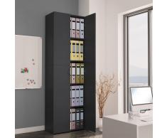 vidaXL Armario de oficina de aglomerado gris 60x32x190 cm