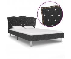 vidaXL Estructura de cama de tela gris oscura 120x200 cm