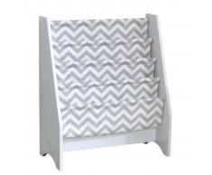 KidKraft Librería infantil de tela gris y blanco 60,96x29,85x71,12 cm