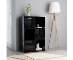 vidaXL Armario almacenamiento aglomerado negro brillante 60x29,5x90 cm