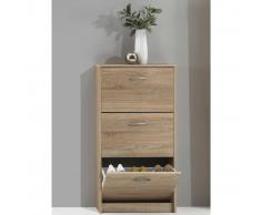 FMD Mueble zapatero con 3 compartimentos inclinados roble 411-003