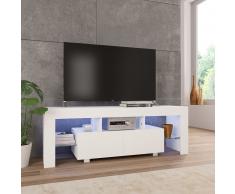 vidaXL Mueble para TV con luces LED blanco brillante 130x35x45 cm