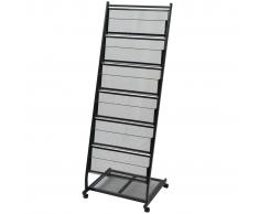 vidaXL Revistero 47,5x43x133 cm negro A4