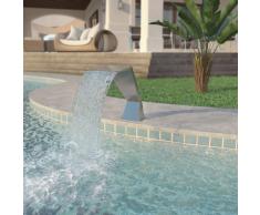 vidaXL Fuente de piscina de acero inoxidable 64x30x52 cm plateada