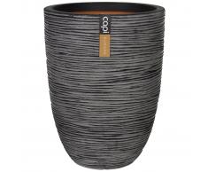 Capi Macetero Nature Rib elegante bajo 46x58 cm gris antracita KOFZ783