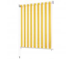 vidaXL Persiana enrollable 180x140 cm a rayas amarilla y blanca