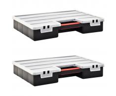 vidaXL Caja compartimentos 2 uds divisores plástico 460x325x80 mm