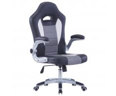 vidaXL Silla de gaming de cuero sintético negro