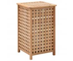 vidaXL Cesto para ropa sucia 39x39x65 cm madera maciza de nogal