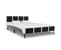 vidaXL Estructura de cama cuero sintético blanco y negro 120x200 cm