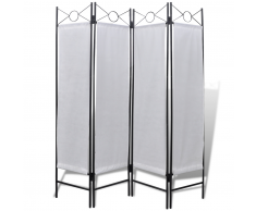 vidaXL Biombo blanco clásico con 4 paneles, 160 x 180 cm