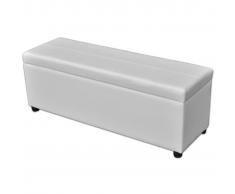 vidaXL Banco largo de almacenamiento de madera blanco