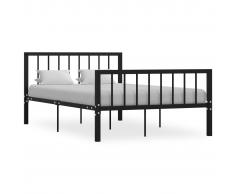 vidaXL Estructura de cama de metal negro 120x200 cm