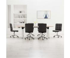 vidaXL Sillas de comedor 6 unidades tela gris oscuro