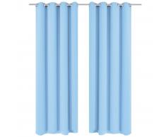 vidaXL Cortinas opacas 2 piezas con ojales de metal 135x175cm turquesa