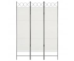vidaXL Biombo divisor de 3 paneles blanco 120x180 cm