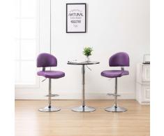vidaXL Taburete de cocina de cuero sintético morado
