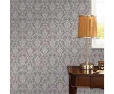 vidaXL Rollos de papel pintado no tejido 2 uds adornos taupe 0,53x10 m