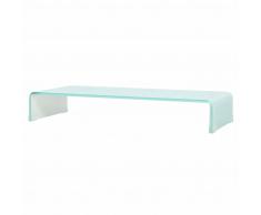 vidaXL Soporte para TV/Elevador monitor cristal blanco 90x30x13 cm