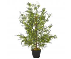 vidaXL Planta artificial árbol ciprés con macetero 90 cm verde