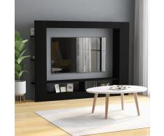 vidaXL Mueble para la TV de aglomerado negro 152x22x113 cm