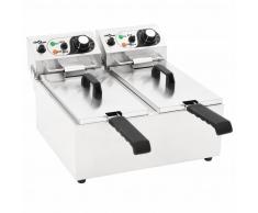 vidaXL Freidora eléctrica doble de acero inoxidable 12 L 4000 W