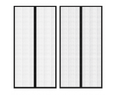 vidaXL Cortina puerta contra insectos 210x100 cm 2 uds magnética negro