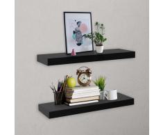 vidaXL Estantes flotantes de pared 2 unidades negro 40x20x3,8 cm