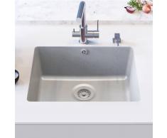 vidaXL Fregadero de cocina de granito con un seno gris