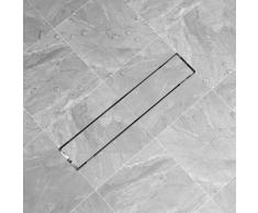 vidaXL Desagüe lineal de ducha 630x140 mm acero inoxidable